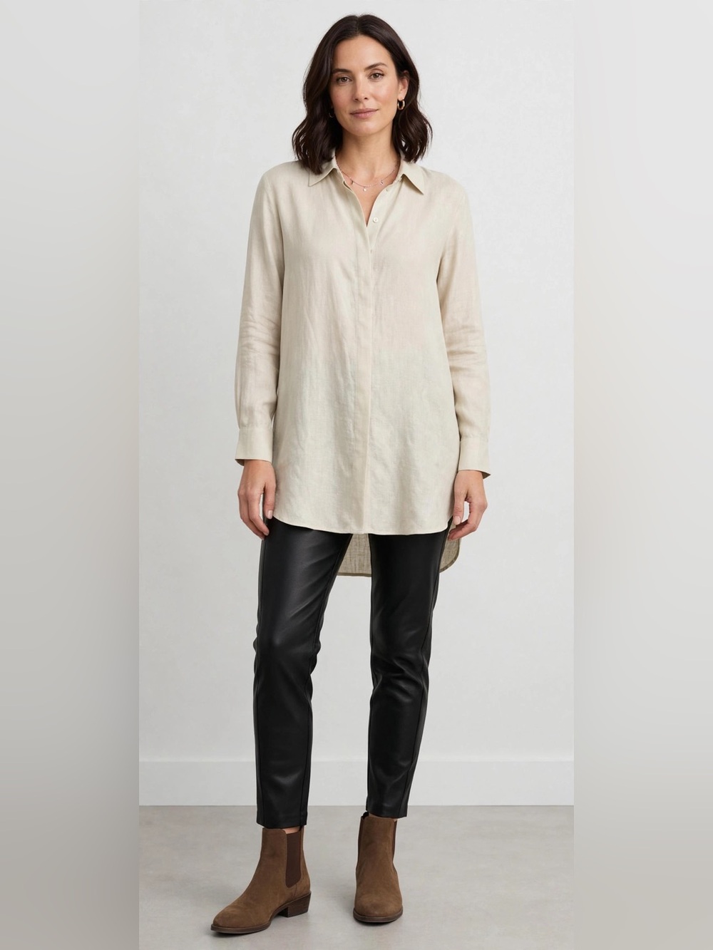 Banana Republic Black Faux Leather Cropped Ankle Pants